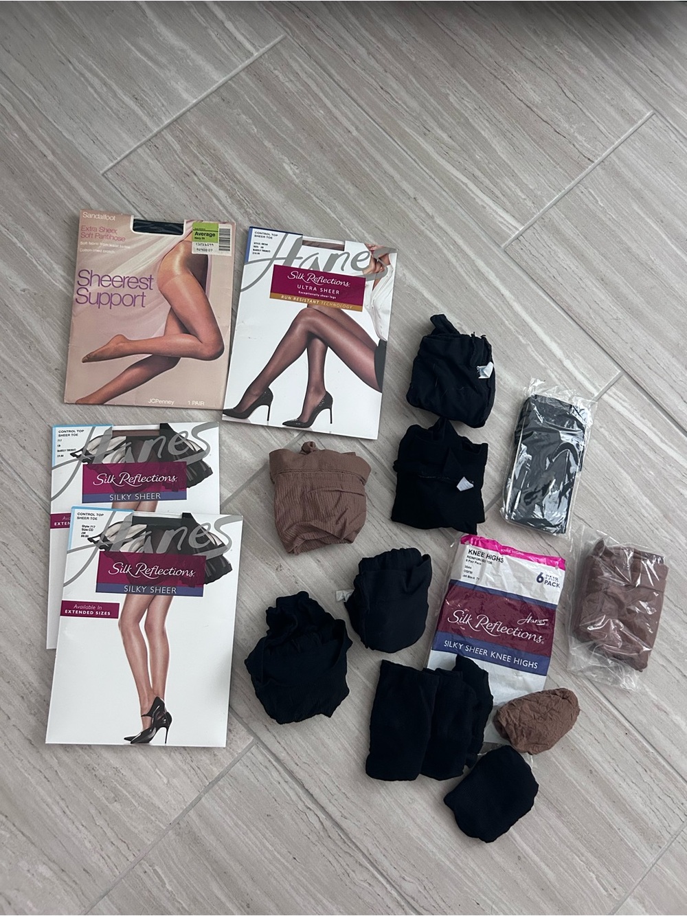 Sheer Support & Silky Sheer Hosiery Pack - Black and Brown